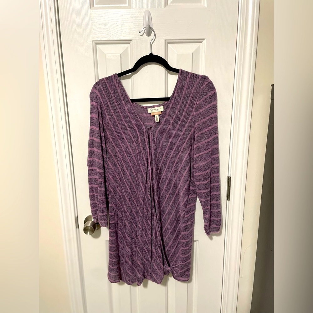Jessica Simpson, Nursing, Pink and Gray Striped Sweater, XL